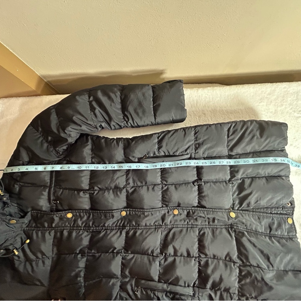 Lands' End Women's Black Hooded Double Zip Puffer Jacket Size S (6-8) - Picture 16 of 16